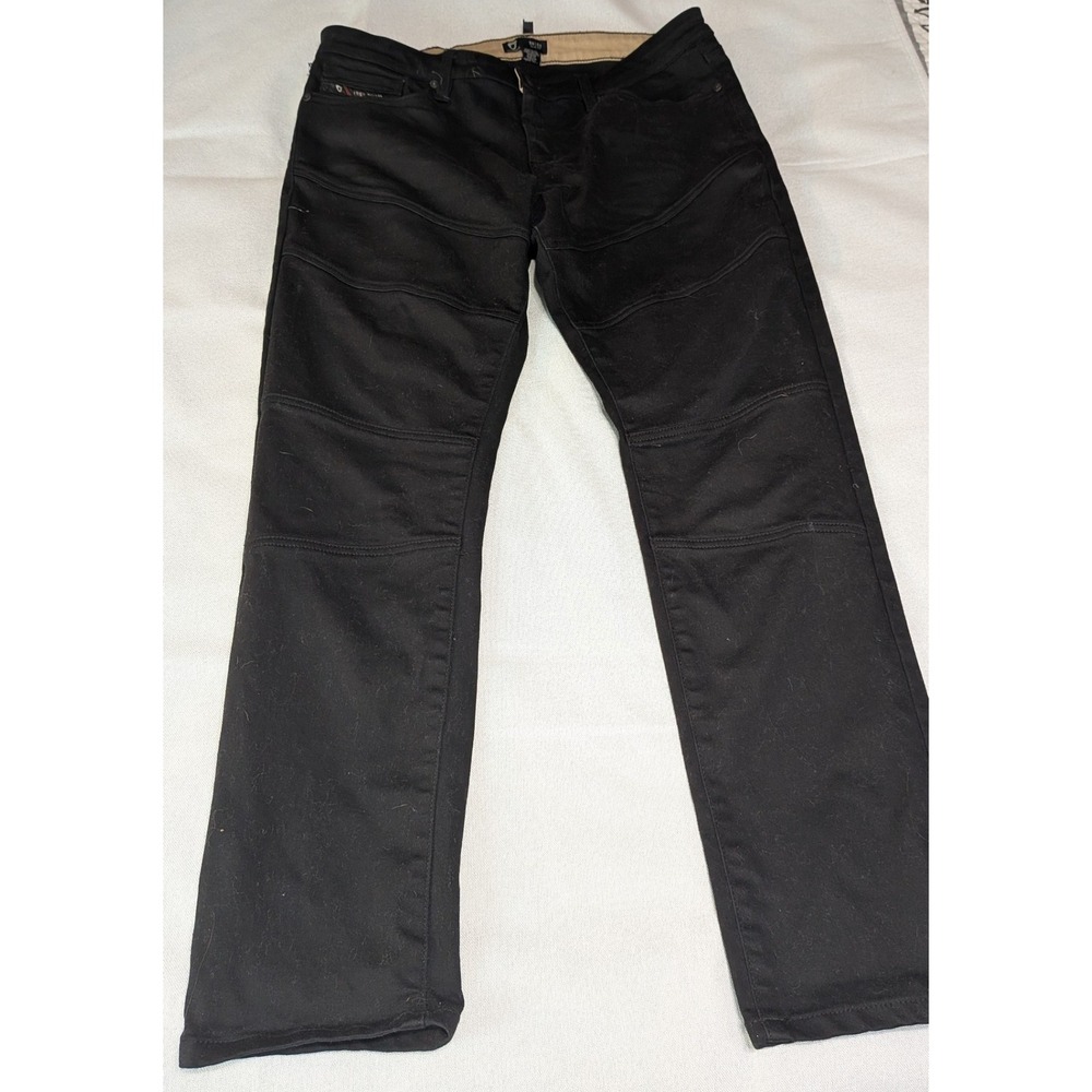 Fried Denim Jeans Mens 36x32 Black Good Moto Paneled Slim Fit Streetwear